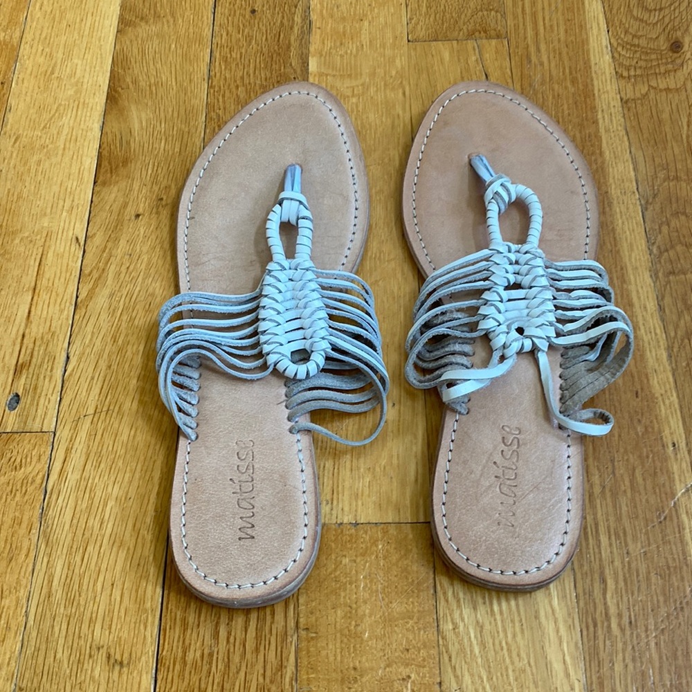Cream flat sandals